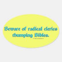 BewareRadicalClerics2 Oval Stickers