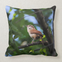 Bewick's Wren Backyard Bird Throw Pillow