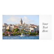 Beyoglu District and Galata Tower in Istanbul Photo Card Template