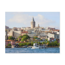 Beyoglu District and Galata Tower in Istanbul Post Card