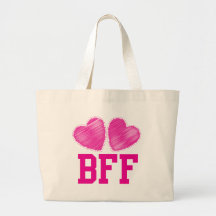 BFF Best Friends forever with love hearts Tote Bags