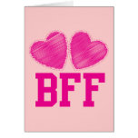 BFF Best Friends forever with love hearts Card