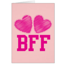 BFF Best Friends forever with love hearts Card