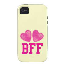 BFF Best Friends forever with love hearts Vibe iPhone 4 Cases