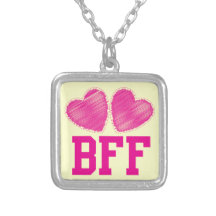 BFF Best Friends forever with love hearts Pendants