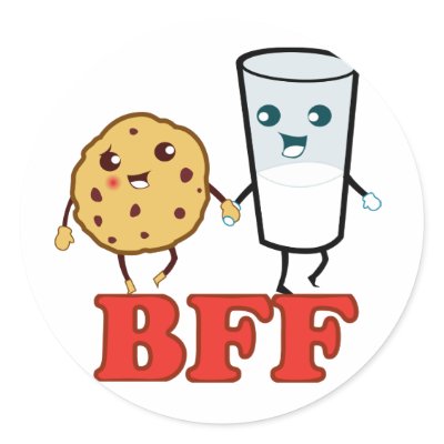 BFF, Cookie and Milk Sticker by jamierushad