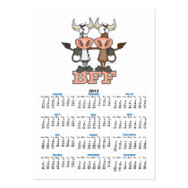 BFF cow best friends forever buddies Business Card Template