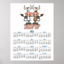 BFF cow best friends forever buddies Poster