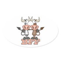 BFF cow best friends forever buddies Sticker