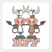 BFF cow best friends forever buddies Sticker