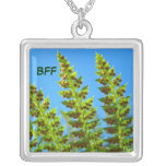 BFF gifts Forest Fern Fronds necklace Blue Sky