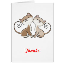 BFF Kitties with Curling Tails Greeting Card