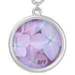 BFF necklace Lavender Purple Hydrangea Flowers