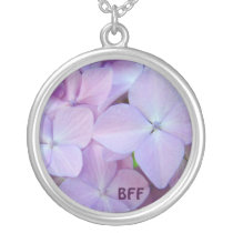 BFF necklace Lavender Purple Hydrangea Flowers
