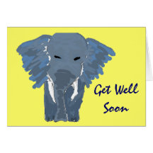 BH- Artistic Elephant Get Well Soon Card