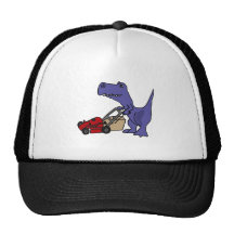 BH- T-rex Dinosaur Pushing Lawn Mower Trucker Hats
