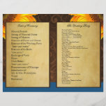 Bi Fold Blue Sunflower Wedding Ceremony Programs Flyers