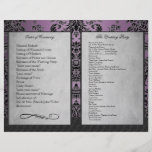 Bi Fold Purple Damask Wedding Ceremony Programs Custom Flyer