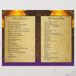 Bi Fold Purple Sunflower Wedding Ceremony Programs Flyers