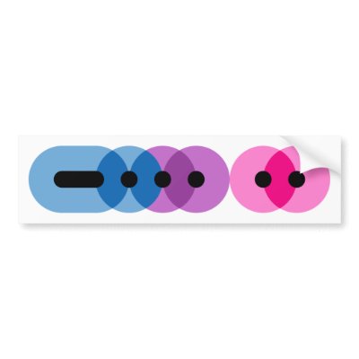 Bi Morse Code Bar Bumper Sticker by jamieco