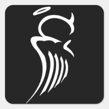 Bi-Polar Angel Square Stickers