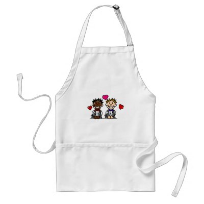 Bi-Racial Gay Couple Apron by samesexmarriage