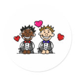 Bi-Racial Gay Couple stickers