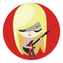 Biana the Blonde Bassist Round Sticker