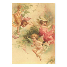 Bible Card-Vintage Angels verse on back Business Card Templates