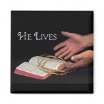 Bible Open - He Lives magnets