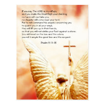 Bible passage, angel of the Lord, psalm 91 Post Cards