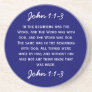 Bible Passage John 1:1-3 in white text. Drink Coasters