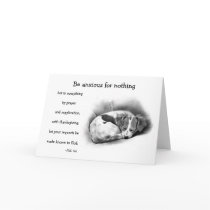 BIBLE VERSE, ANXIETY, COMFORT: PENCIL ART:puppy Greeting Cards