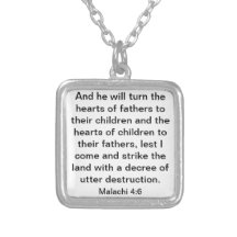 bible verse for father's Malachi 4:6 necklace