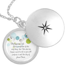 Bible Verse locket Necklace Gift Philippians 1:6