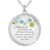 Bible Verse Necklace Gift Philippians 1:6