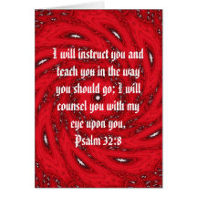 Bible Verses Inspirational Quote Psalm 32:8 Greeting Card