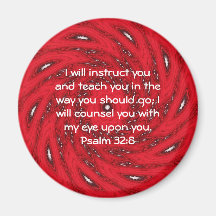 Bible Verses Inspirational Quote Psalm 32:8 Refrigerator Magnet