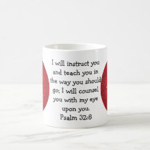 Bible Verses Inspirational Quote Psalm 32:8 Coffee Mugs