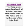 Bible Verses - Matthew 28:19 Post Cards