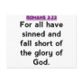 Bible Verses - Romans 3:23 Post Cards