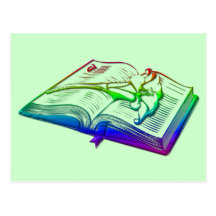 Bible with Easter Lily Postcard