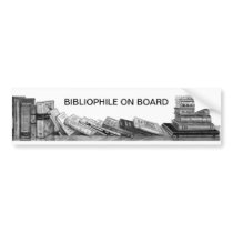 Bibliophile on Board: Books in Pencil, Realism Bumper Sticker