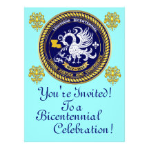 Bicentennial 6.5" x 8.75"  Important Notes Below Personalized Invite