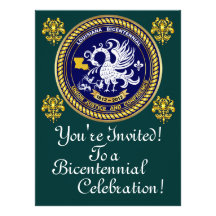 Bicentennial 6.5" x 8.75"  Important Notes Below Custom Invitation