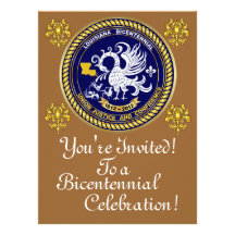 Bicentennial 6.5" x 8.75"  Important Notes Below Personalized Invite