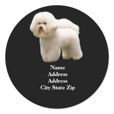 Bichon Address Label Round Stickers by normagolden