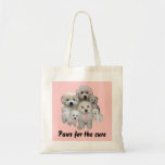 Bichon  Breast Cancer Tote Bag