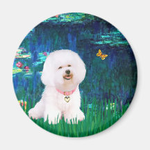 Bichon Frise 1 - Lilies #5 Refrigerator Magnets