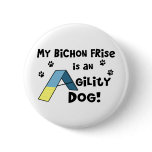 Bichon Frise Agility Dog buttons